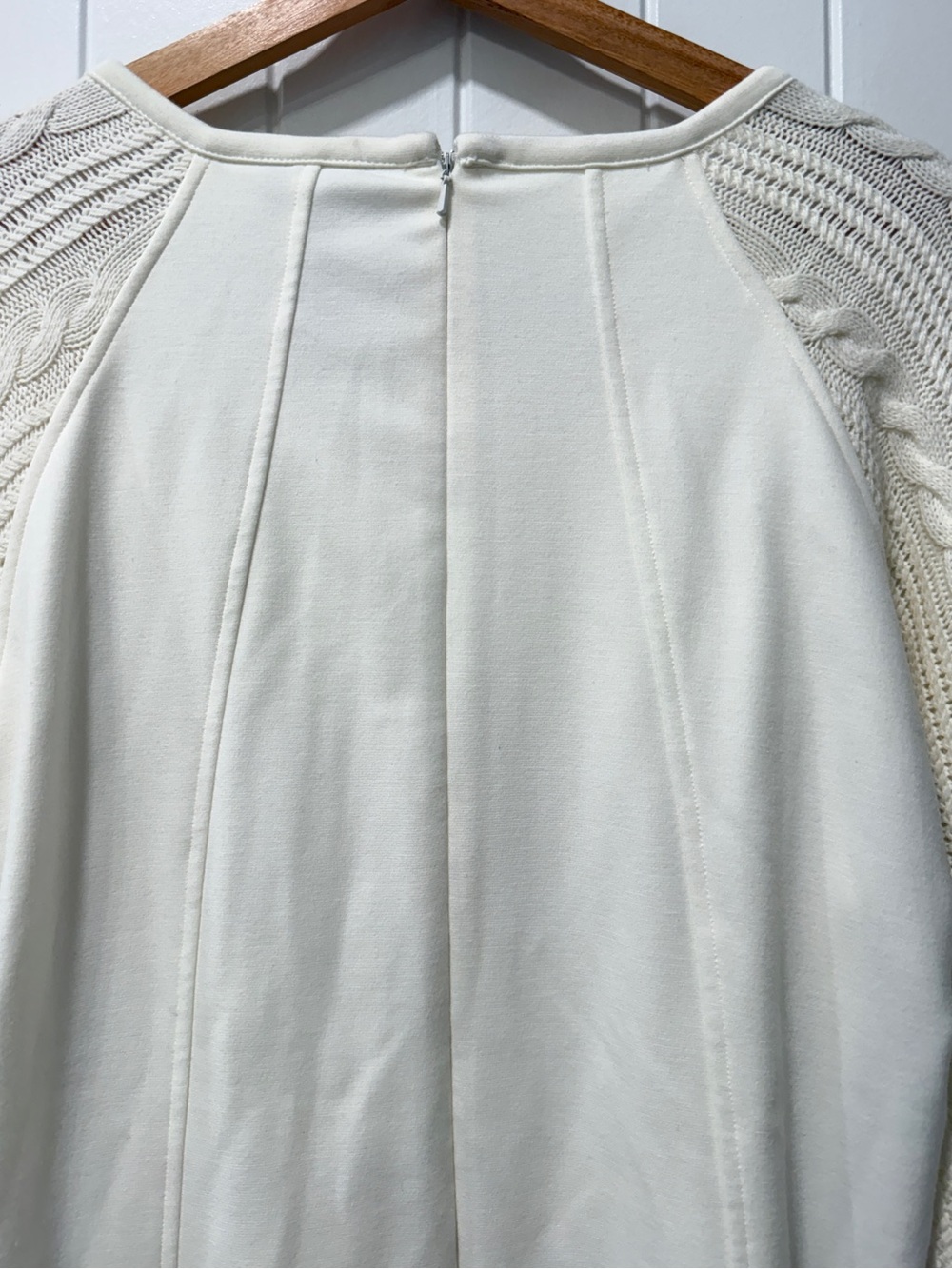 Laundry By Shelli Segal Cream Knit-Sleeve Long Sleeve Dress - Picture 5 of 8